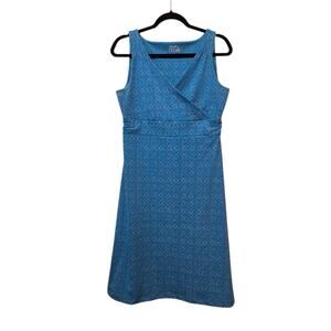 Eddie Bauer Athletic Empire Faux Wrap Dress Womens M Blue Outdoor Hiking Utility